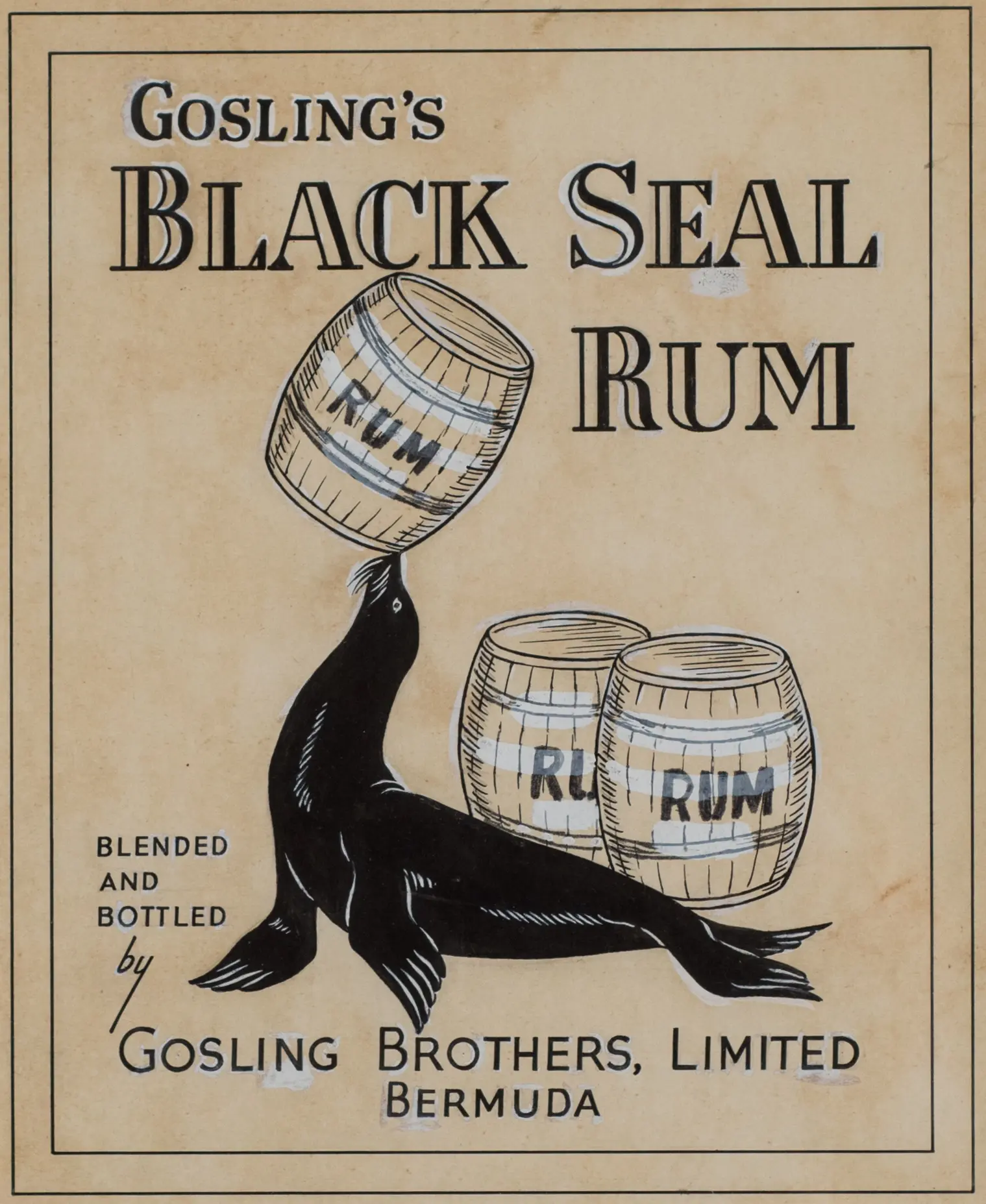 Historisches Etikett Gosling&rsquo;s Black Seal Rum