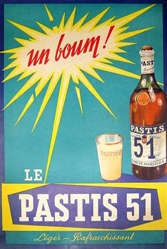 Historisches Plakat &bdquo;Un boum!&ldquo; f&uuml;r Pastis 51