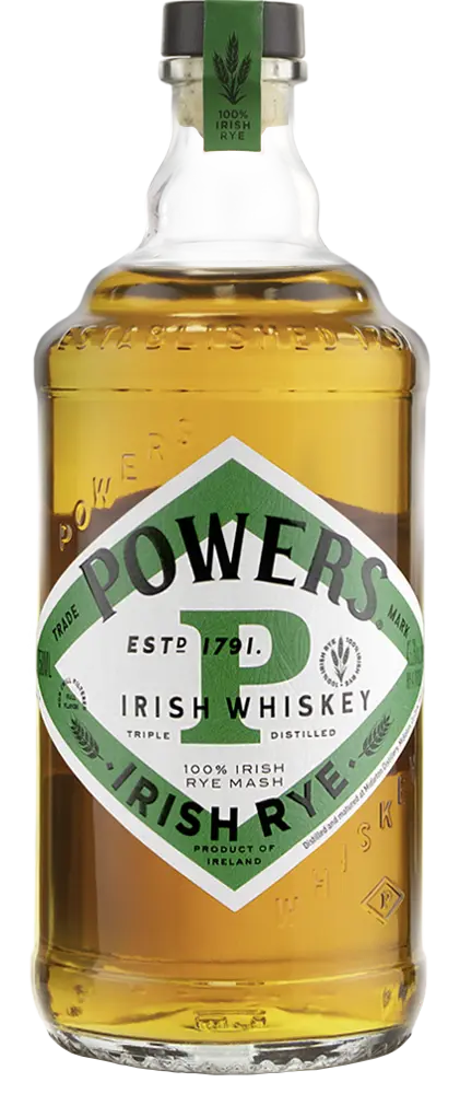 Bottle of Powers Irish Rye Whiskey