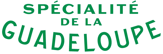 Schriftzug &bdquo;Sp&eacute;cialit&eacute; de la Guadeloupe&ldquo;