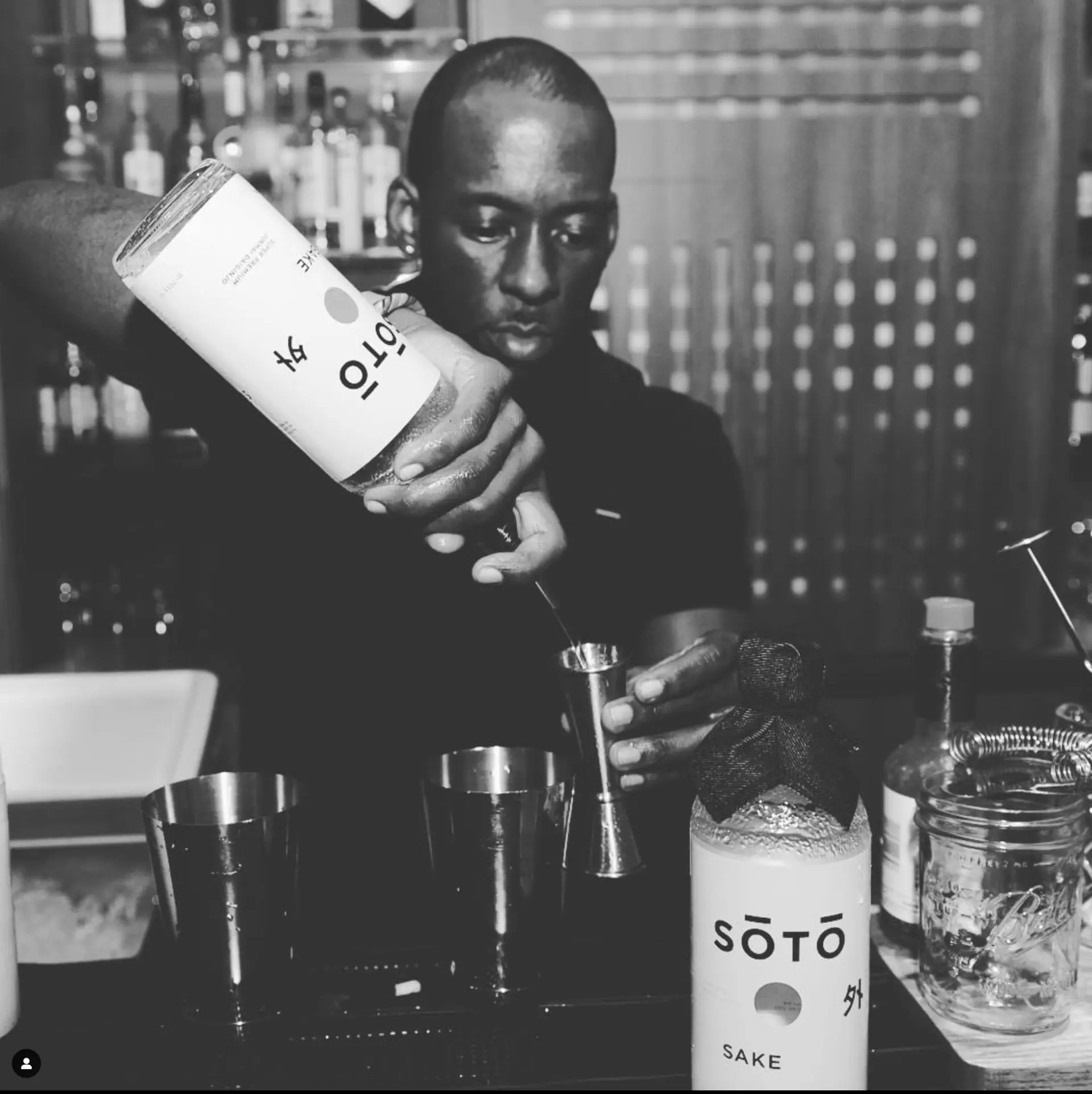 Bartender pouring SŌTŌ sake